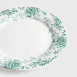 Plato llano 26 cm floral verde Bloemeng