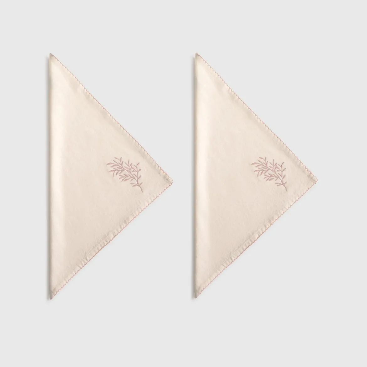Set de dos servilletas alogdón bordado vegetal Homa