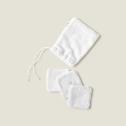 Set de tres toallitasdesmaquillantesen rizo blanco Toallitaspa
