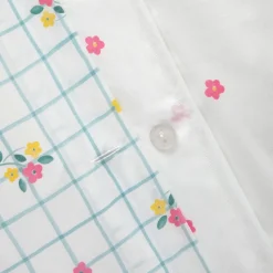 Set funda nórdica algodón percal 180 hilos cuadros flores Florgri