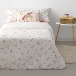 Set funda nórdica algodón percal 180 hilos unicornios Unela