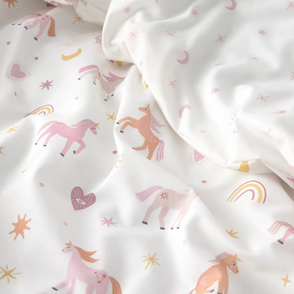 Set funda nórdica algodón percal 180 hilos unicornios Unela