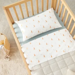 Set sábana algodón percal 180 hilos conejos nubes Conu