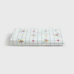 Set sábana algodón percal 180 hilos cuadros flores Florgri