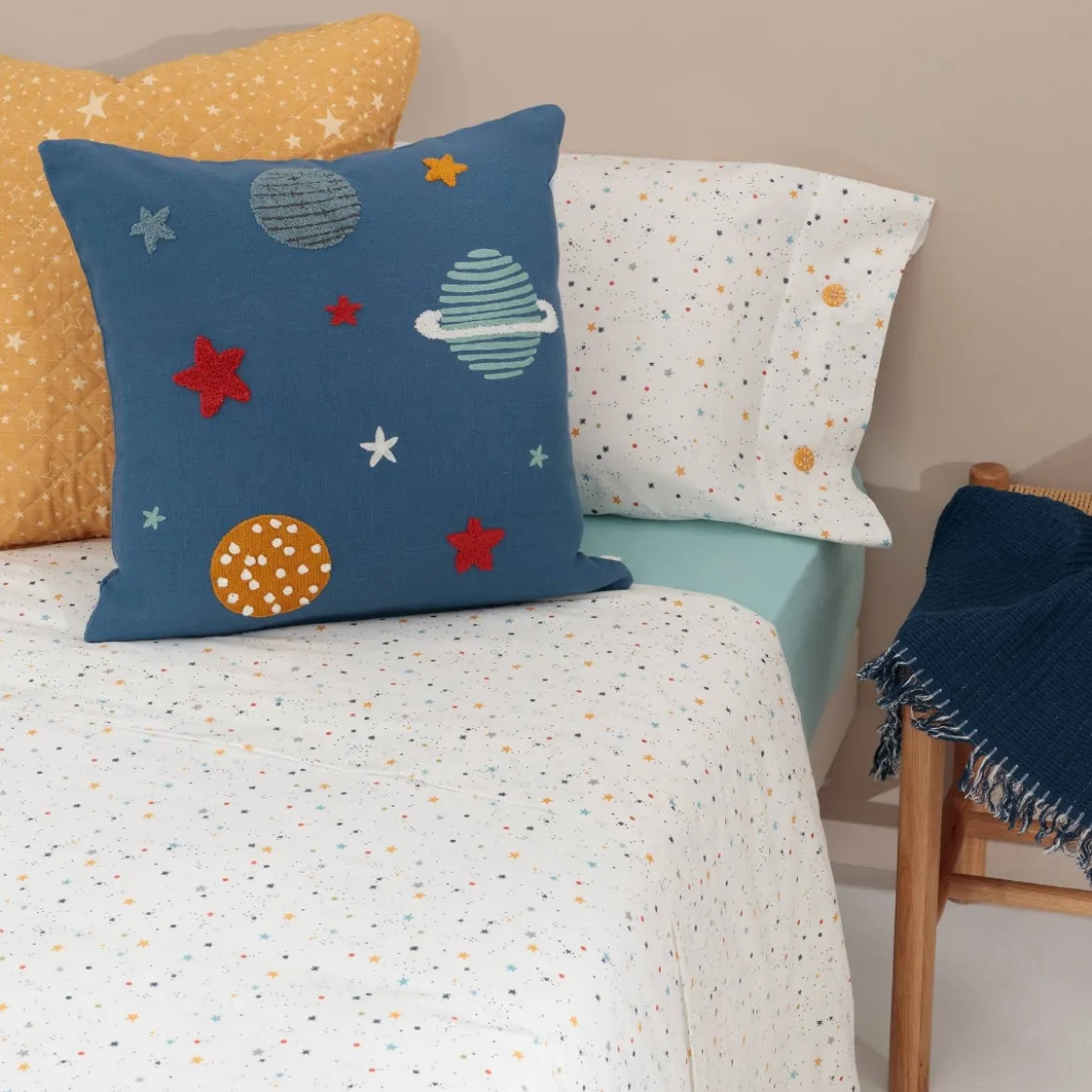 Set sábana algodón percal 180 hilos estrellas Starti
