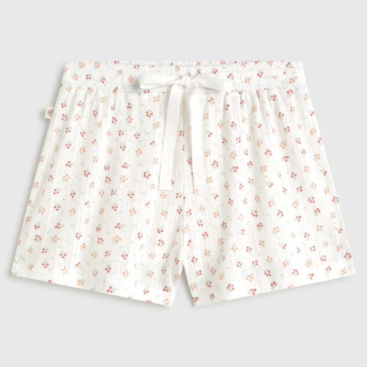 Short algodón canalé estampado floral Fabiana
