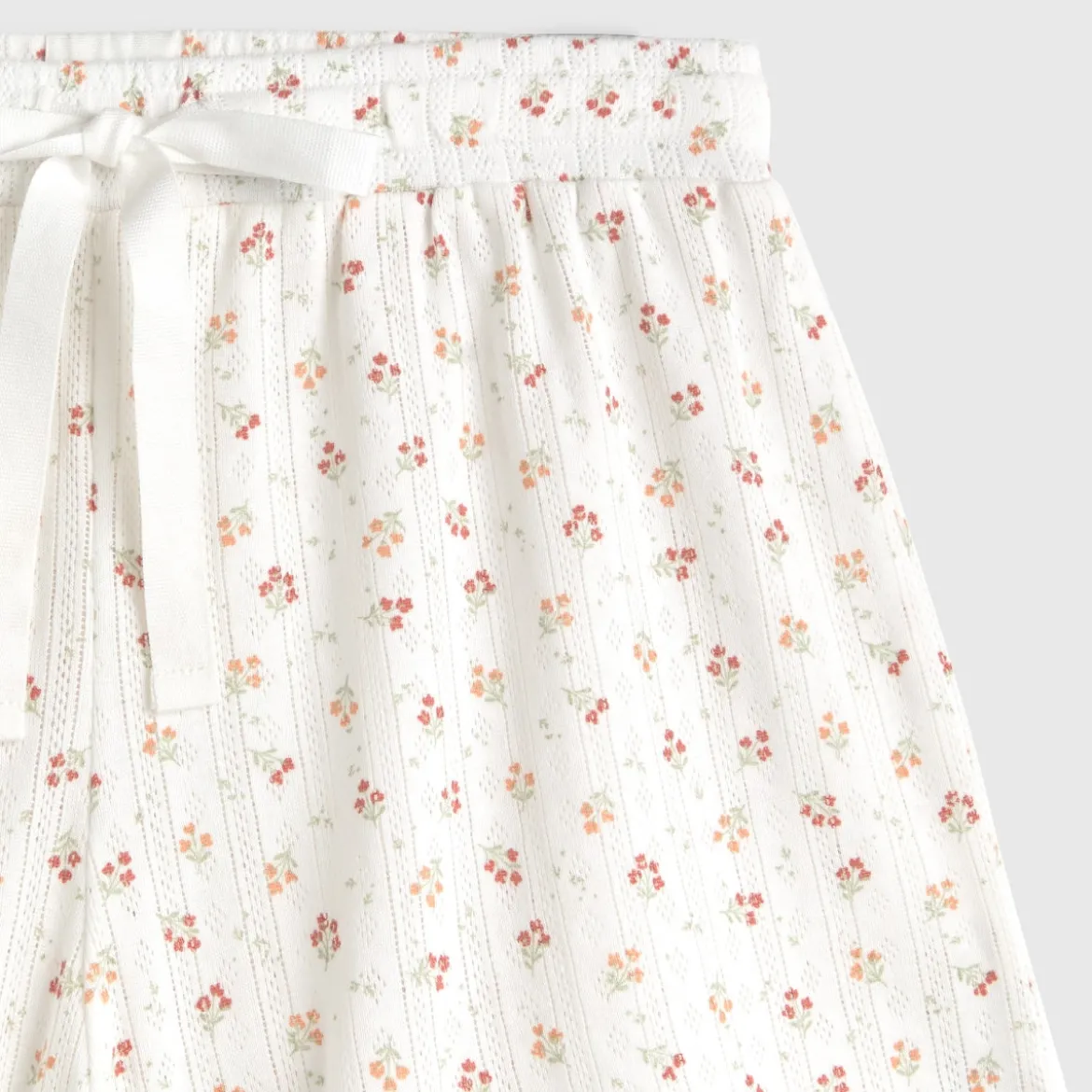 Short algodón canalé estampado floral Fabiana