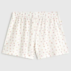 Short algodón canalé estampado floral Fabiana