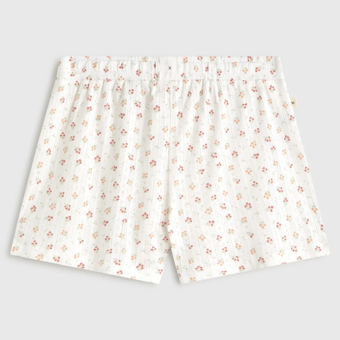 Short algodón canalé estampado floral Fabiana